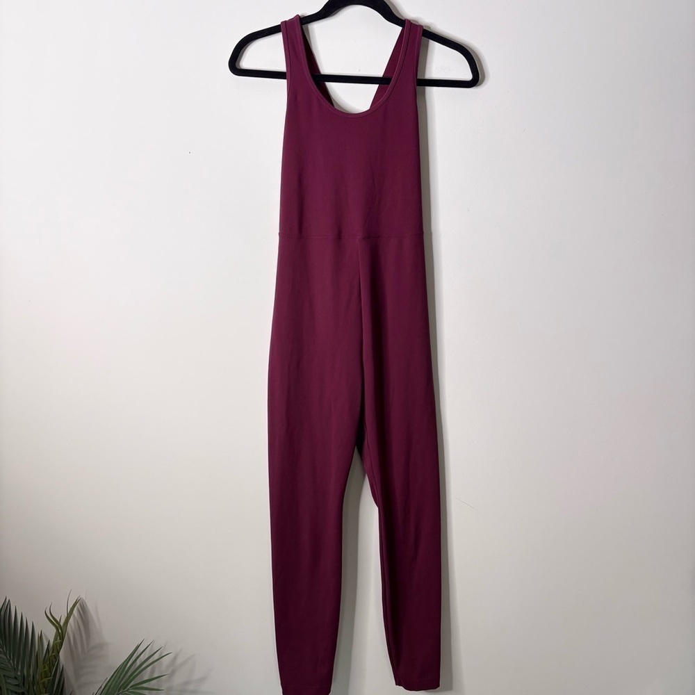 Noli Vixen Maroon Jumpsuit Strappy Open Back Sleeveless Active One Piece